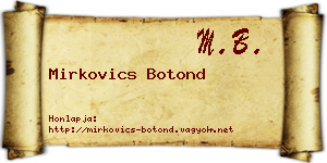 Mirkovics Botond névjegykártya